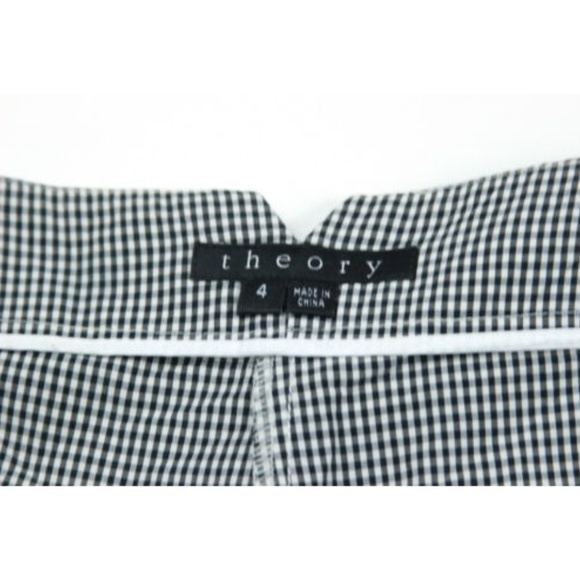 Theory black and white gingham shorts size 4 - Picture 3 of 4